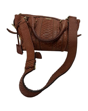 Burberry Medium Nevinson Bowling Bag in Brown Python Leather