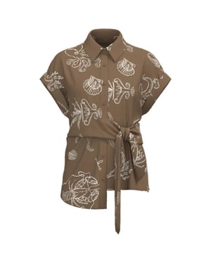 Nukus Nks01187 273 aneta top print fango/offwhite