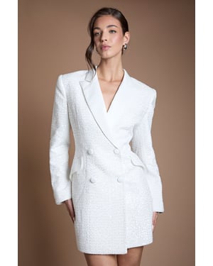 Blazer Bridal Dress With Open Back
