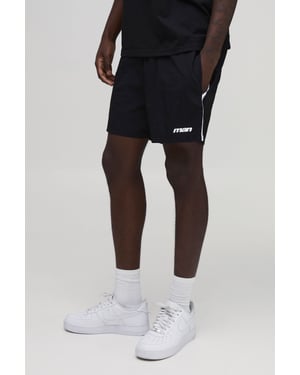 Relaxed Short Length Side Stripe Nylon Short