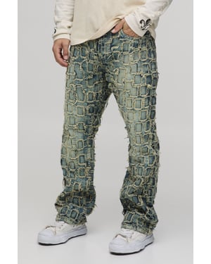 Slim Flared Distressed Washed Jeans