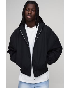Extreme Oversized Twill Hooded Jacket