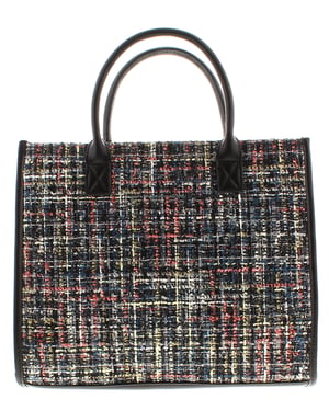 Womens Tote Bag Tweed Style Matilda Zip black