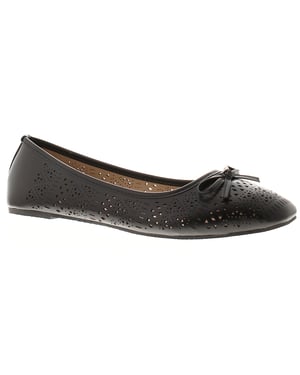 Platino Womens Ballerina Shoes Oulton Slip On black