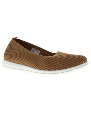 Platino Womens Flat Shoes Kitty Slip On khaki