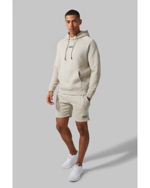 Regular Fit Man Active Gym Training Hoodie & Short Set