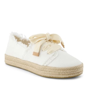 TOMS Carolina Lace Up Katoenen Witte Strand Espadrilles Voor Dames