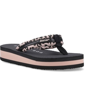 Rocket Dog Monica Leon Leopard Textile Women's Light Pink Flip Flops