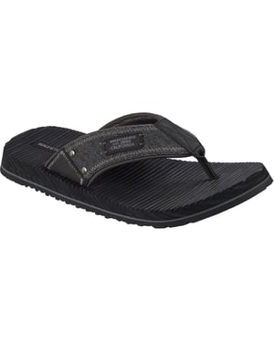 Skechers Quill Textile Heren Zwarte Flip-Flops