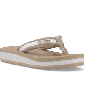 Rocket Dog Monica Nylon PU Textil Kvinnors Tan/Off White Flip Flops