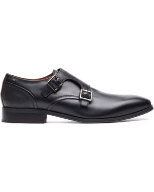 Base London Cleric Mens Monk Shoes Black