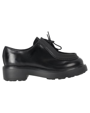 Prada Diapason Geborstelde Loafers in Zwart Leer