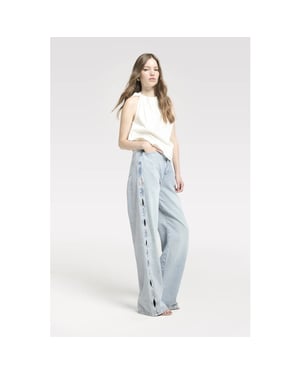 Homage to Denim H-cs26m56 straight jeans with open side details
