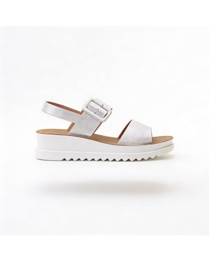Heavenly Feet Pistachio Womens Ankle Strap Sandals Silver