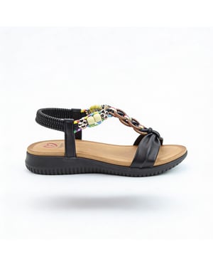 Heavenly Feet Bright Womens Slingback Sandals Black