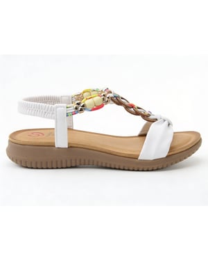 Heavenly Feet Bright Womens Slingback Sandals White