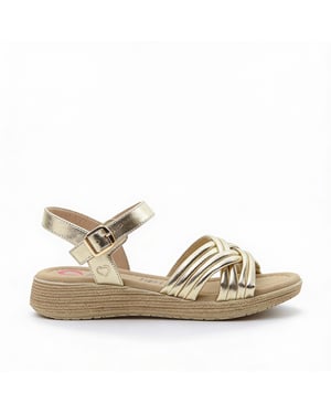 Heavenly Feet Symphony Womens Ankle Strap Sandals Gold
