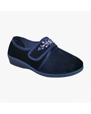 Sleepers Elsie Womens Touch Fasten/velcro Slippers Navy