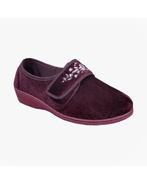 Sleepers Elsie Womens Touch Fasten/velcro Slippers Burgundy