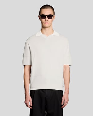 Open Collar Fijn Gebreide Poloshirt