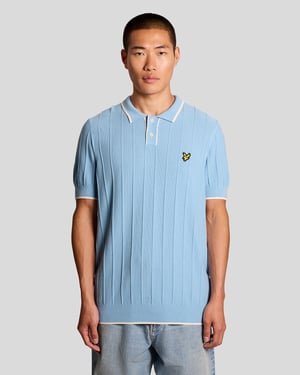 Getipt Pique Gebreide Poloshirt