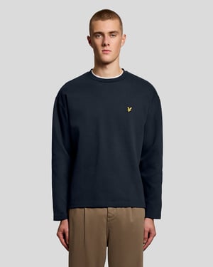 Verhoogde Jacquard Ronde Hals Sweatshirt