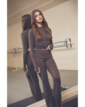 DSGN Studio Sculpt Fold Over Waistband Flared Legging