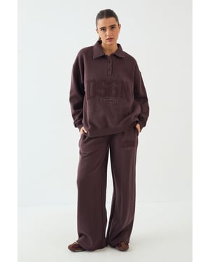 DSGN Studio Towelling Applique Straight Leg Jogger