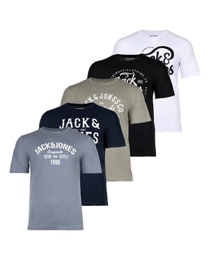 Jack & Jones Jjleogra Tee Crew Neck 5Pk T-Shirt