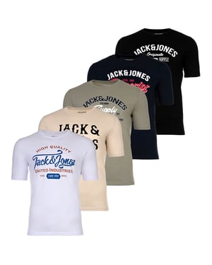 Jack & Jones Jjleogra Tee Crew Neck 5Pk T-Shirt