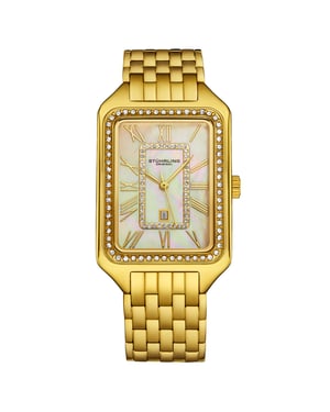 Stührling Lustra 4061 Rectangle Quartz Fashion Watch with Crystals 32mm