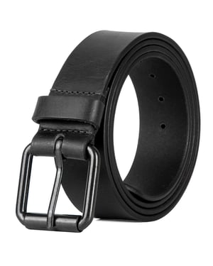 Men's Genuine Leather Belts Full Grain 1.5" Jeans Belt in Black