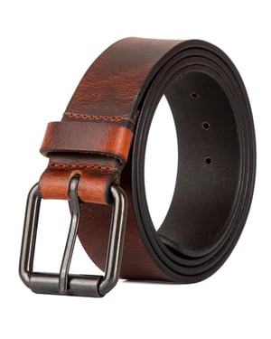 Men's Genuine Leather Belts Full Grain 1.5" Jeans Belt in Brown