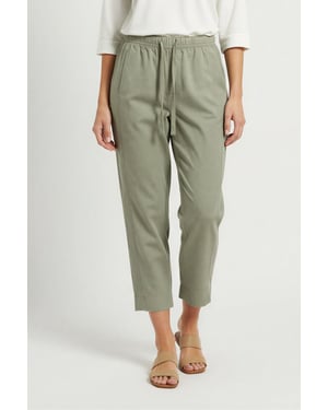 Tencel Crop Trousers Elasticated Waist