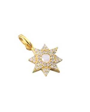 18ct Gold Plated Moonstone Star Pendant