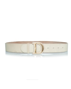 Dior, gouden gesp D-riem met beige leer