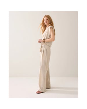 Summum 4s2972-30761 702 trouser linen look pebblebeige
