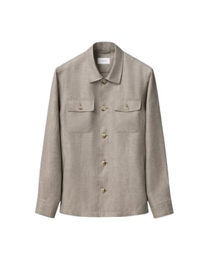 Eton Four pocket linen lyocell shirt jacket overshirts 100014699