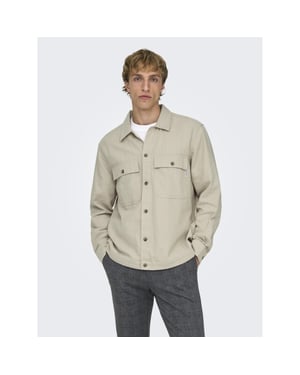 Only & Sons Onskennet life ls linen overshirt n