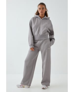 DSGN Studio Deep Hem Boxy Crop Zip Through Hooded Tracksuit