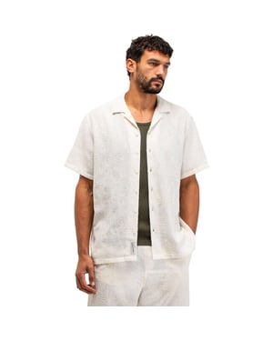 Butcher of Blue Alex resort embro shirt ss titan white