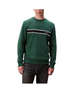 Calvin Klein Mens Sweatshirt Crew Neck Stripe Classic Sweatshirt Regular Fit
