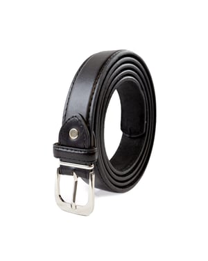 Men’s Black Belt, Leather Lined Classic 1″ Slim Belt