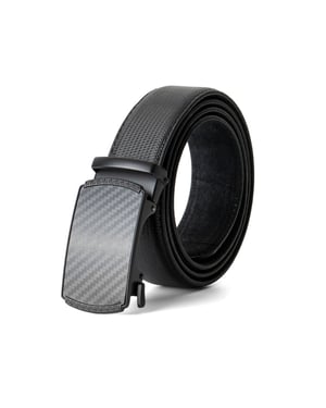 Men’s Ratchet Belt, Adjustable No-Hole Dress Belt 1.25" in Black