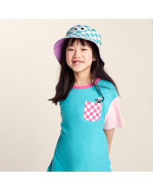 Balkhi Kids Shaun the Sheep Bucket Hat - Spearmint/Woolly Checkerboard