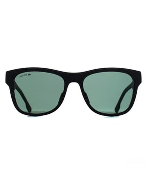 Lacoste L6043S 002 matzwarte groene spiegelzonnebril