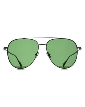 Salvatore Ferragamo SF308S 044 licht ruthenium groen zonnebril