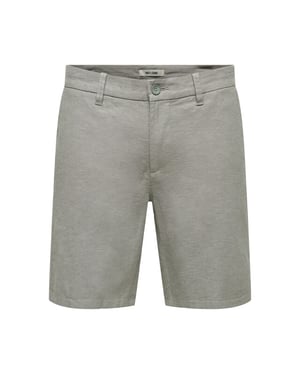 Only & Sons onsmark 0011 cotton linen shorts no 22024940 castor gray