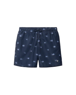 Shiwi Heren zwemshort mike 7" vis print donkerblauw