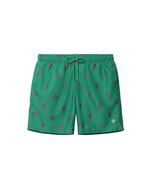 Shiwi Heren zwemshort mike 7" kreeft print groen/rood